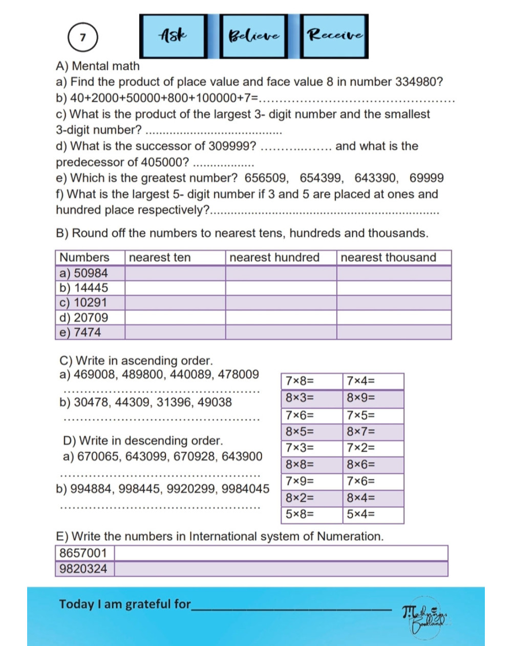 Class 4 Mathematics Books | 4th Standard Practice Workbook Cbse/Icse
