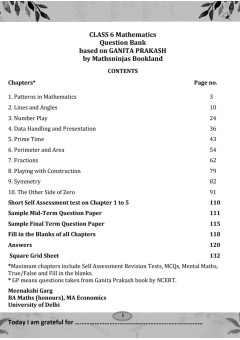 Class 6 Mathematics CBSE 2026 NCERT's Ganita Prakash Question Bank Practice Book by Mathsninjas Bookland