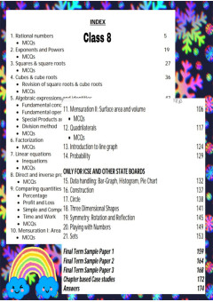Class 8 Mathematics as per NCERT CBSE/ICSE 2025 Question Bank Practice Book with Mental Math by Mathsninjas Bookland