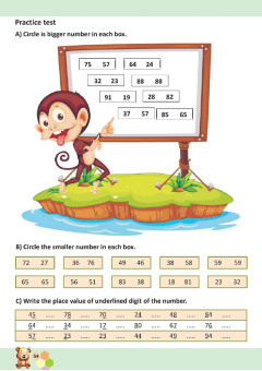 UKG Grade 1 Mental Math Activity book of Concept Ones, tens and hundreds 