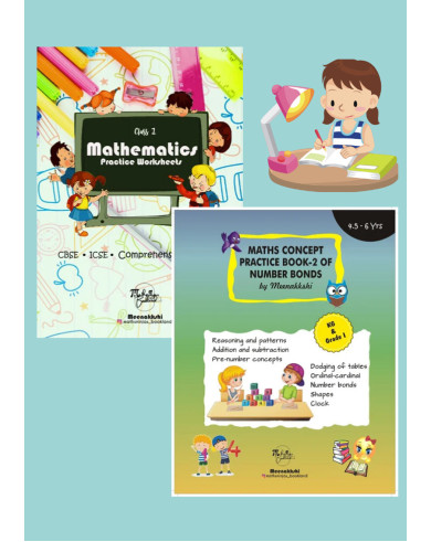 Class 1 Maths Cbse/Icse Practice Question paper Workbook with mental math and Concept Activity book of  Number bonds for Addition and subtraction by Mathsninjas Bookland (pack of 2)