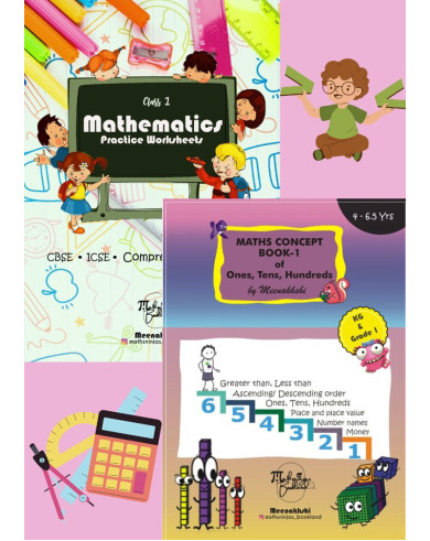 Class 1 Mental math book set of activity and practice workbook | cbse/Icse question papers|concept book of ones tens and hundred | word problems worksheets by Mathsninjas Bookland (pack of 2)