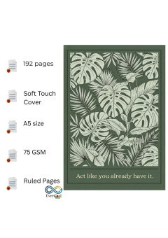 Aesthetic Notebook Journal Diary With Soft Touch Cover For Writing - Men, Women, A5 Size, 192 Ruled Pages, 75 GSM, Act Like You Already Have it