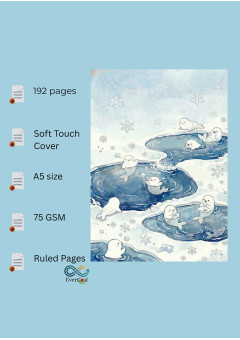 Aesthetic Notebook Journal Diary With Soft Touch Cover For Writing - A5 Size, 192 Ruled Pages, 75 GSM, Chill Breathe Repeat