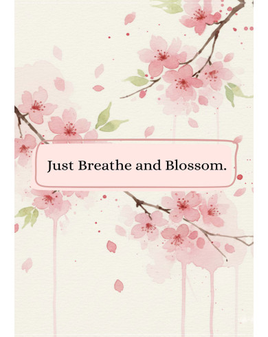 Aesthetic Notebook Journal Diary With Soft Touch Cover For Writing - A5 Size, 192 Ruled Pages, 75 GSM, Just Breathe and Blossom