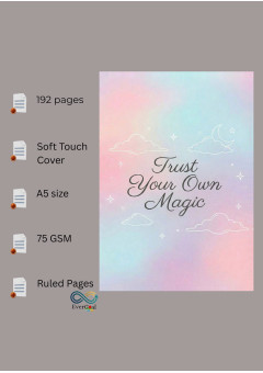 Aesthetic Notebook Journal Diary With Soft Touch Cover For Writing - A5 Size, 192 Ruled Pages, 75 GSM, Trust Your Own Magic